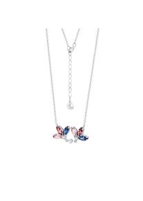 LEIS Kette 925 Sterling Silber rhodiniert Glänzend Blume Zirkonia bunt