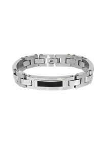 ZEEme Stainless Steel Armband Edelstahl matt glanz zweifarbig mit schwarzem Stahlseil