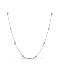 ZEEme Silber Halskette Silber 925 rhodiniert 45+5cm lang mit weißen Zirkonia-Steinen