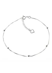 ZEEme Basic Fußkette Silber 925 mit Herz-Motiv 22,5+2cm lang