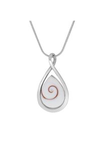 ZEEme Pearls Halskette Silber 925 rhodiniert 42+5cm lang mit weißer Muschel