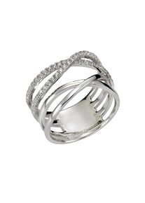 ZEEme Silber Ring 925 Silber rhodiniert Zirkonia weiß