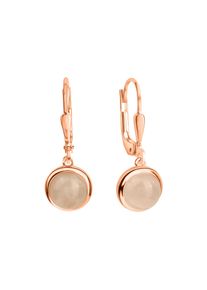 ZEEme Gemstones Ohrringe Silber 925 rosé-vergoldet mit echtem Rosenquarz
