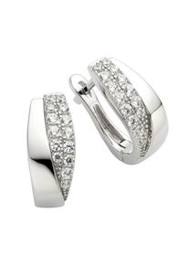 ZEEme Silber Ohrringe Silber 925 rhodiniert mit Zirkonia weiß