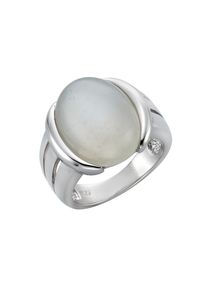 ZEEme Gemstones Ring Silber 925 rhodiniert mit echtem Mondstein 16x12mm