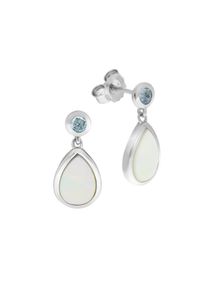 ZEEme Gemstones Ohrhänger 925/- Sterling Silber Blautopas Perlmutt
