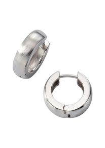 ZEEme Basic Ohrringe Silber 925 rhodiniert mattiert 18mm Durchmesser
