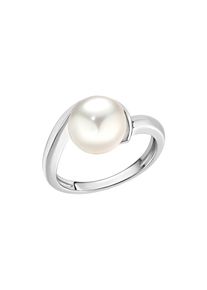 ZEEme Pearls Ring Silber 925 rhodiniert mit einer weißen Perle 9,5-10mm