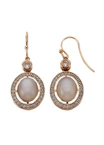 ZEEme Gemstones Ohrringe Silber 925 rosé vergoldet Zirkonia Mondstein echt