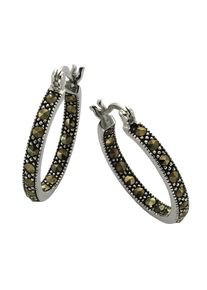ZEEme Gemstones Ohrringe Silber 925 oxidiert mit 34x Markasit