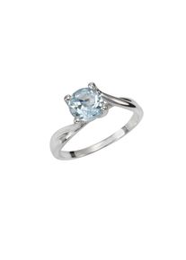 ZEEme Gemstones Ring Silber 925 rhodiniert mit Blautopas (beh.) 7mm
