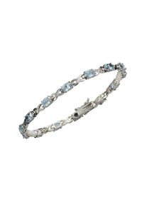 ZEEme Gemstones Armband Silber 925 rhodiniert 19cm lang mit 14x Blautopas (beh.)