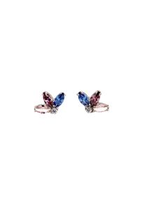 LEIS Ohrstecker 925 Sterling Silber rhodiniert Glänzend Blume Zirkonia bunt