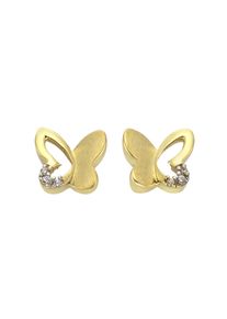 ZEEme for Kids Ohrringe 333 Gold zweifarbig Schmetterling