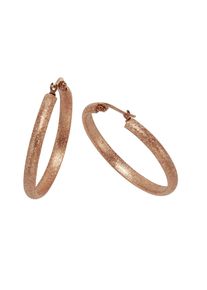 ZEEme Stainless Steel Creolen Edelstahl rosé diamantiert 34mm