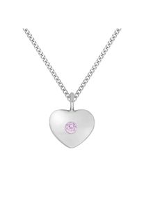 ZEEme for Kids Halskette Silber 925 Herz-Motiv Zirkonia pink