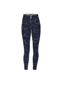 Freddy Damen 7/8-Hose "WRUP REGULAR SUPERSKINNY 7/8"camouflage blau, casual, Gr. S, tarnfarben, Web, Obermaterial: 80% Baumwolle, 20% Elasthan,