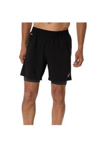 asics Road 2-n-1 7 Short Laufshorts Herren (Gr L |schwarz)