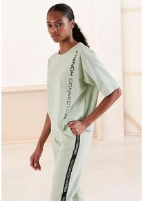 French Connection T-Shirt grün Gr. 32/34 für Damen. Rundhals und Druck, Logodruck. Bequem. Nachhaltig.