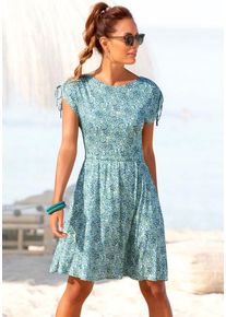 Vivance Jerseykleid mehrfarbig Gr. 34 für Damen. Rundhals und Allover-Druck. Figurumspielend. Nachhaltig.