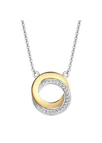 Celesta Silber Halskette 925 Silber 2farbig mit Zirkoniasteinen
