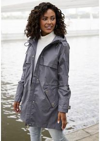 French Connection Outdoorjacke blau Gr. L (44/46) für Damen. Mit Leder-Badge. Figurumspielend. Nachhaltig.