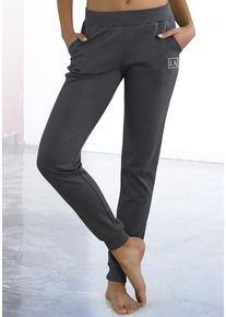 active by Lascana LASCANA ACTIVE Jogginghose grau Gr. 32/34 für Damen. Mit Logodruck. Basic. Nachhaltig.
