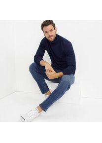 LANDS' END Super-T Rollkragenshirt, Classic Fit, Herren,  Blau, Baumwolle, by Lands' End