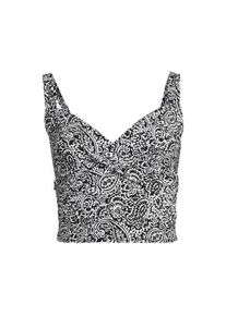 LANDS' END Kurzes Tankinitop mit V-Ausschnitt, Damen,  Schwarz, Elasthan/Nylon-Mischung, by Lands' End