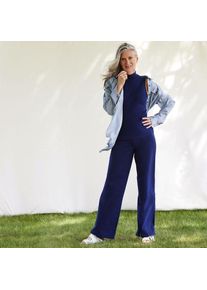 LANDS' END Starfish Jersey-Freizeithose mit weitem Bein, Damen,  Blau, Baumwoll-Mischung, by Lands' End