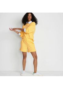 LANDS' END Leichte Sweatshorts 12 cm, Damen,  Gelb, Baumwolle/Polyester, by Lands' End