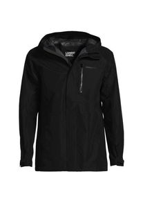 LANDS' END Verstaubare wasserdichte Regenjacke, Herren,  Schwarz, Polyester, by Lands' End