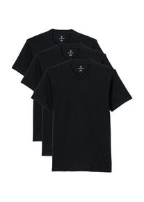 LANDS' END Kurzarm-Shirt mit Rundhalsausschnitt (3er-Set), Herren,  Schwarz, Baumwolle, by Lands' End