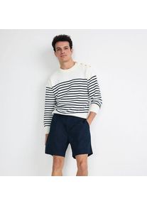LANDS' END Leinenmix-Shorts, Herren,  Blau, Leinen/Baumwoll-Mischung, by Lands' End