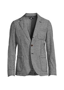 LANDS' END Sakko aus Leinen/Baumwoll-Mix, Herren,  Schwarz, by Lands' End