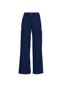 LANDS' END Leinen-Cargohose mit weitem Bein, Damen,  Blau, Leinen, by Lands' End