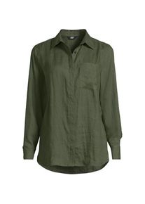 LANDS' END Bluse aus reinem Leinen, Damen,  Gr&uuml;n, Leinen, by Lands' End