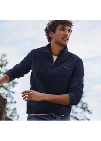 LANDS' END Anyweather Fleece-Pullover mit Rei&szlig;verschluss, Herren,  Blau, Polyester, by Lands' End