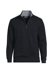 LANDS' END Rei&szlig;verschluss-Pullover aus Bedford-Ripp, Herren,  Schwarz, Baumwolle, by Lands' End