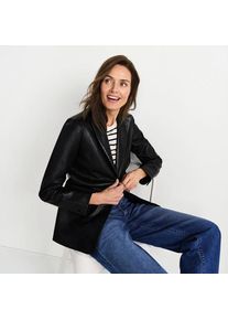 LANDS' END Lederblazer, Damen,  Schwarz, Leder, by Lands' End