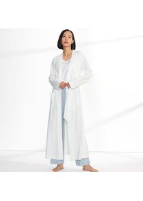 LANDS' END Wadenlanger Morgenmantel aus Baumwolle, Damen,  Wei&szlig;, Baumwolle, by Lands' End