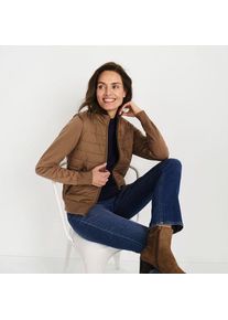 LANDS' END Strick- & Stepp-Bomberjacke, Damen,  Beige, Polyester/Polyester-Mischung, by Lands' End