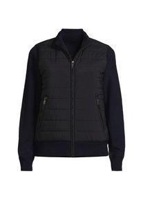 LANDS' END Strick- & Stepp-Bomberjacke, Damen,  Blau, Polyester/Polyester-Mischung, by Lands' End