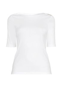 LANDS' END Supima-Shirt aus Baumwolle mit U-Boot-Ausschnitt, Damen,  Blau, Baumwolle, by Lands' End