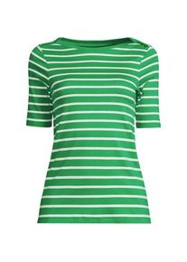 LANDS' END Supima-Shirt aus Baumwolle mit U-Boot-Ausschnitt, Damen,  Gr&uuml;n, Baumwolle, by Lands' End