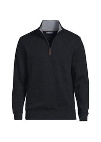 LANDS' END Rei&szlig;verschluss-Pullover aus Bedford-Ripp, Herren,  Schwarz, Baumwolle, by Lands' End