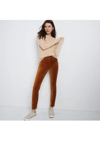 LANDS' END Slim Fit Samthose High Waist f&uuml;r Damen in Petite-Gr&ouml;&szlig;e, Damen, size: petite, Braun, Baumwoll-Mischung, by Lands' End