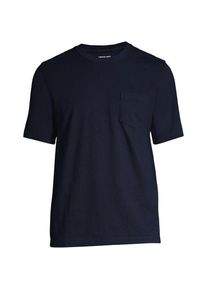 LANDS' END Super-T Kurzarm-Shirt mit Brusttasche, Classic Fit, Herren,  Blau, Baumwolle, by Lands' End