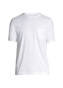 LANDS' END Super-T Kurzarm-Shirt mit Brusttasche, Classic Fit, Herren,  Wei&szlig;, Baumwolle, by Lands' End