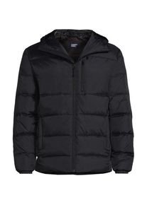 LANDS' END Daunen-Steppjacke mit Kapuze, Herren,  Schwarz, Polyester/Nylon/Daunen, by Lands' End